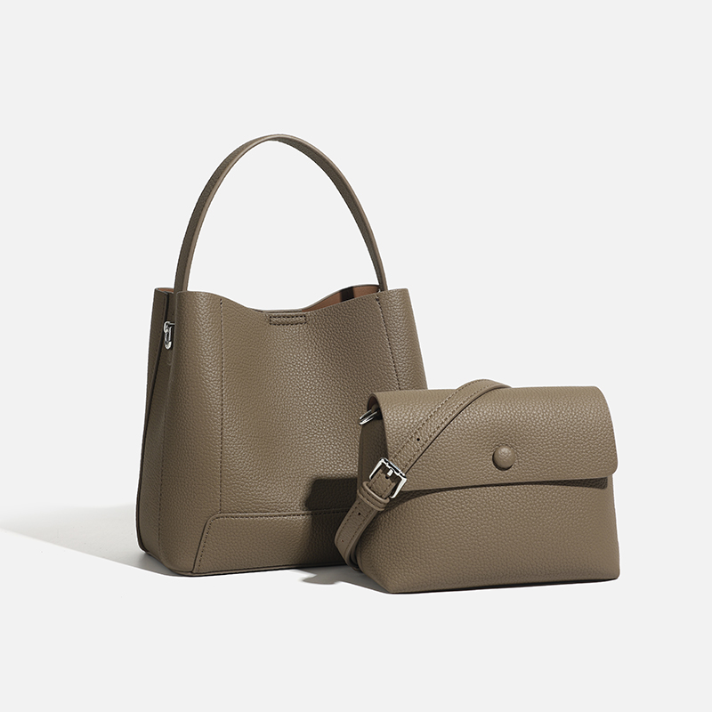 Hobo Bag Slouchy - Women Olive Green Khaki Genuine Leather