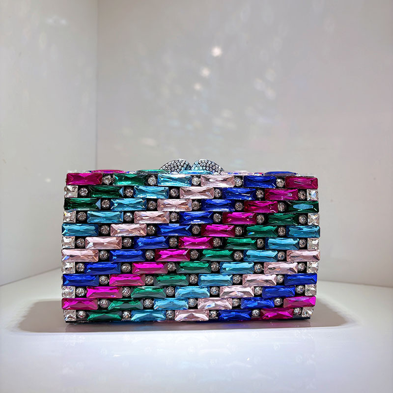 Clutch Bag Evening - Female Blue Rhinestone Evening Bag Luxury