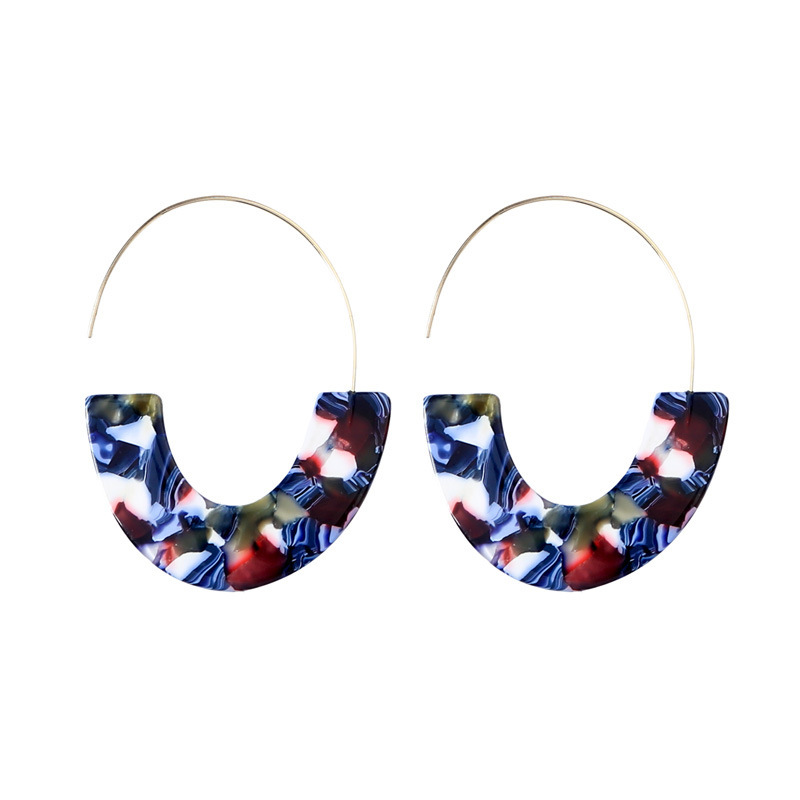 Half Moon Crescent - Moon Hoop Earrings Gold Brass Wire