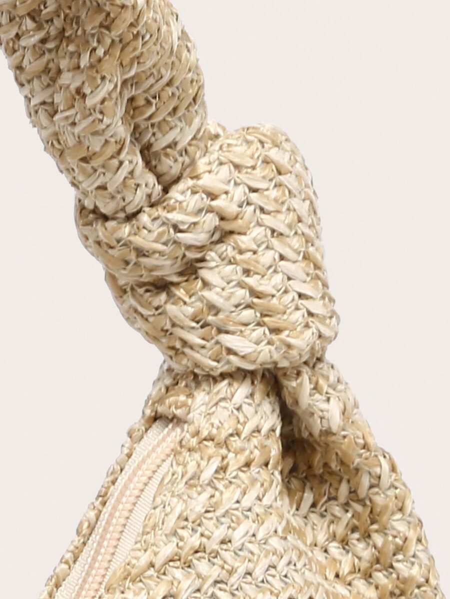 Crescent-Shaped Straw Handbag  – Half Moon Crescent recenzja i cena
