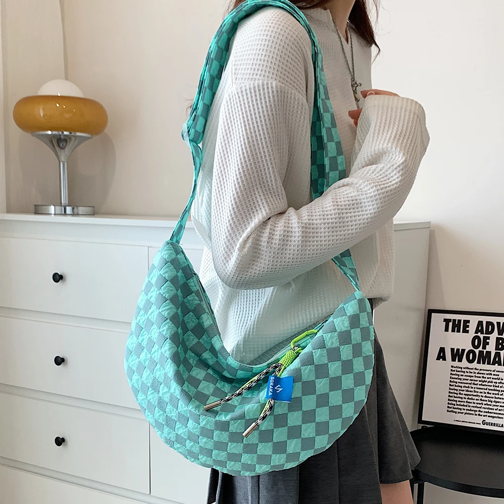 Plaid Women Messenger Bag Fash – Half Moon Crescent recenzja i cena