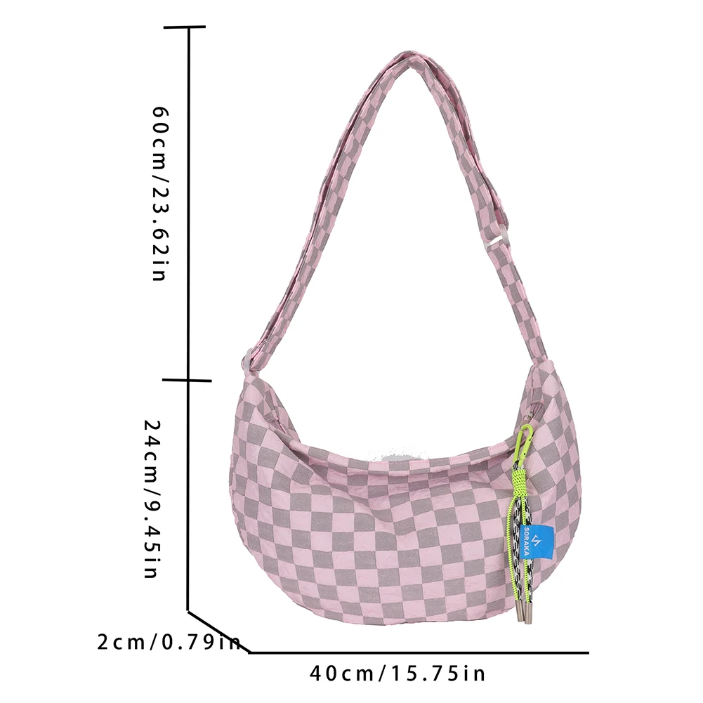 Plaid Women Messenger Bag Fash – Half Moon Crescent recenzja i cena