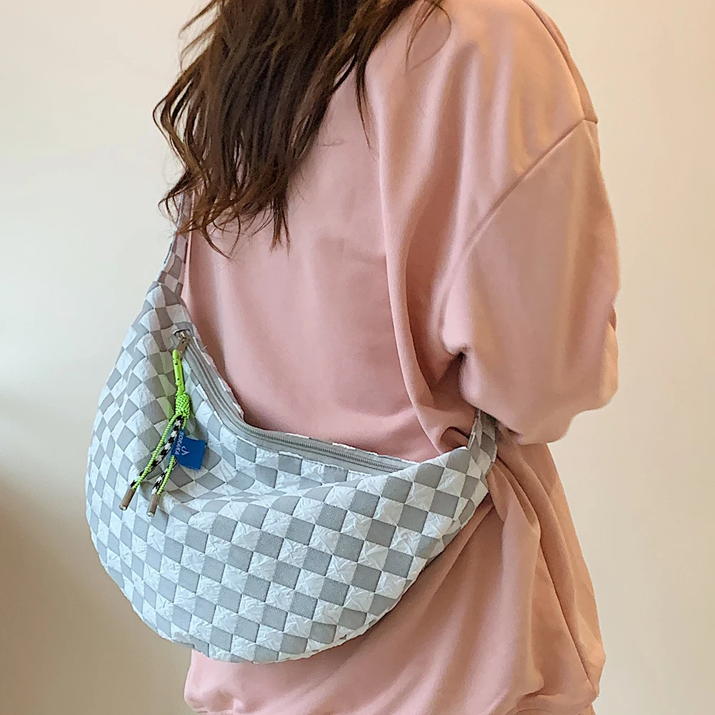 Plaid Women Messenger Bag Fash – Half Moon Crescent recenzja i cena