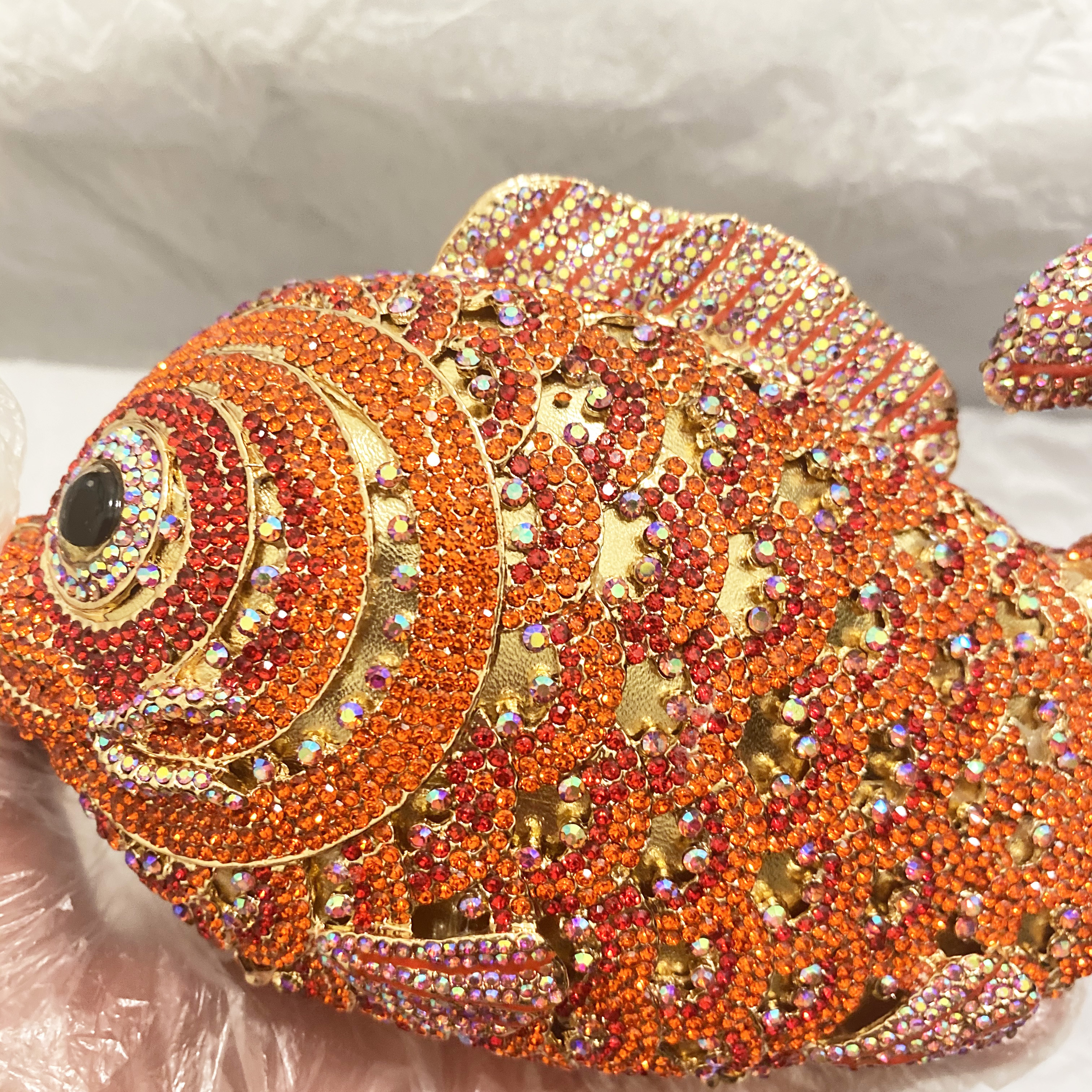 Red/Orange Fish Crystal Mini E – Clutch Bag Evening recenzja i cena