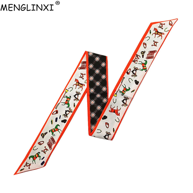 Horse Plaid Skinny Scarf Women – Women Bags Online recenzja i cena