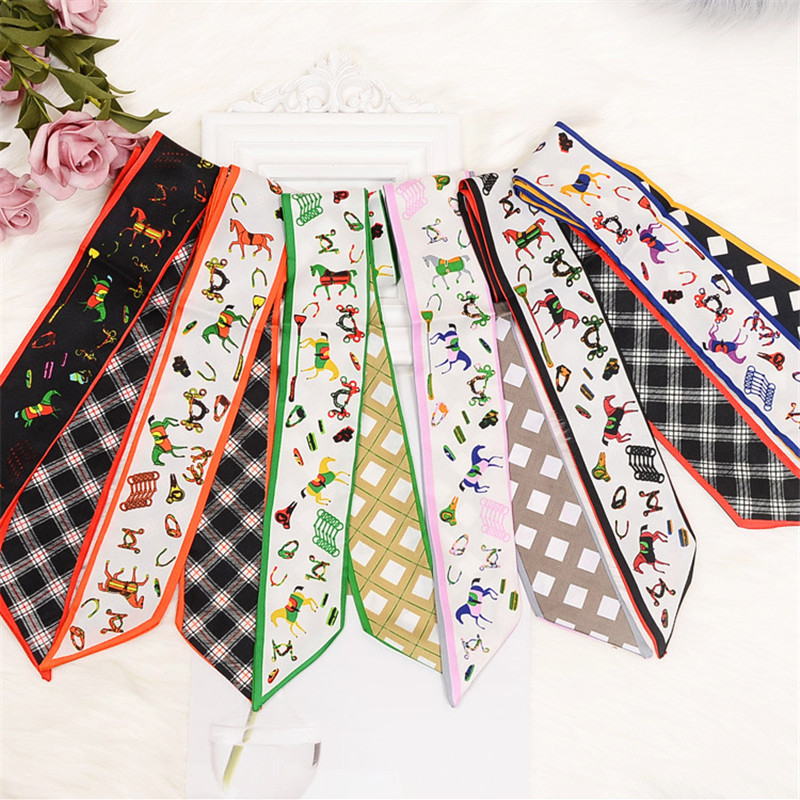 Horse Plaid Skinny Scarf Women – Women Bags Online recenzja i cena