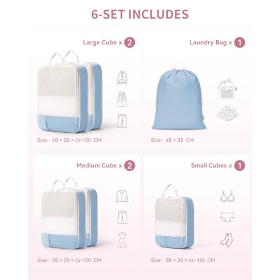 6 Set Compression Packing Cube – Women'S Bag recenzja i cena