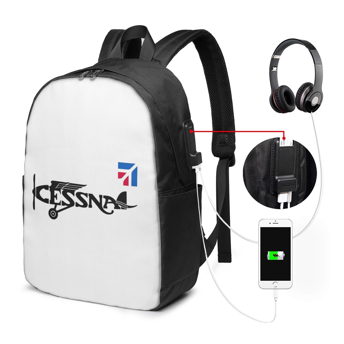 Cessna Logo Backpack Travel No – Women'S Bag recenzja i cena