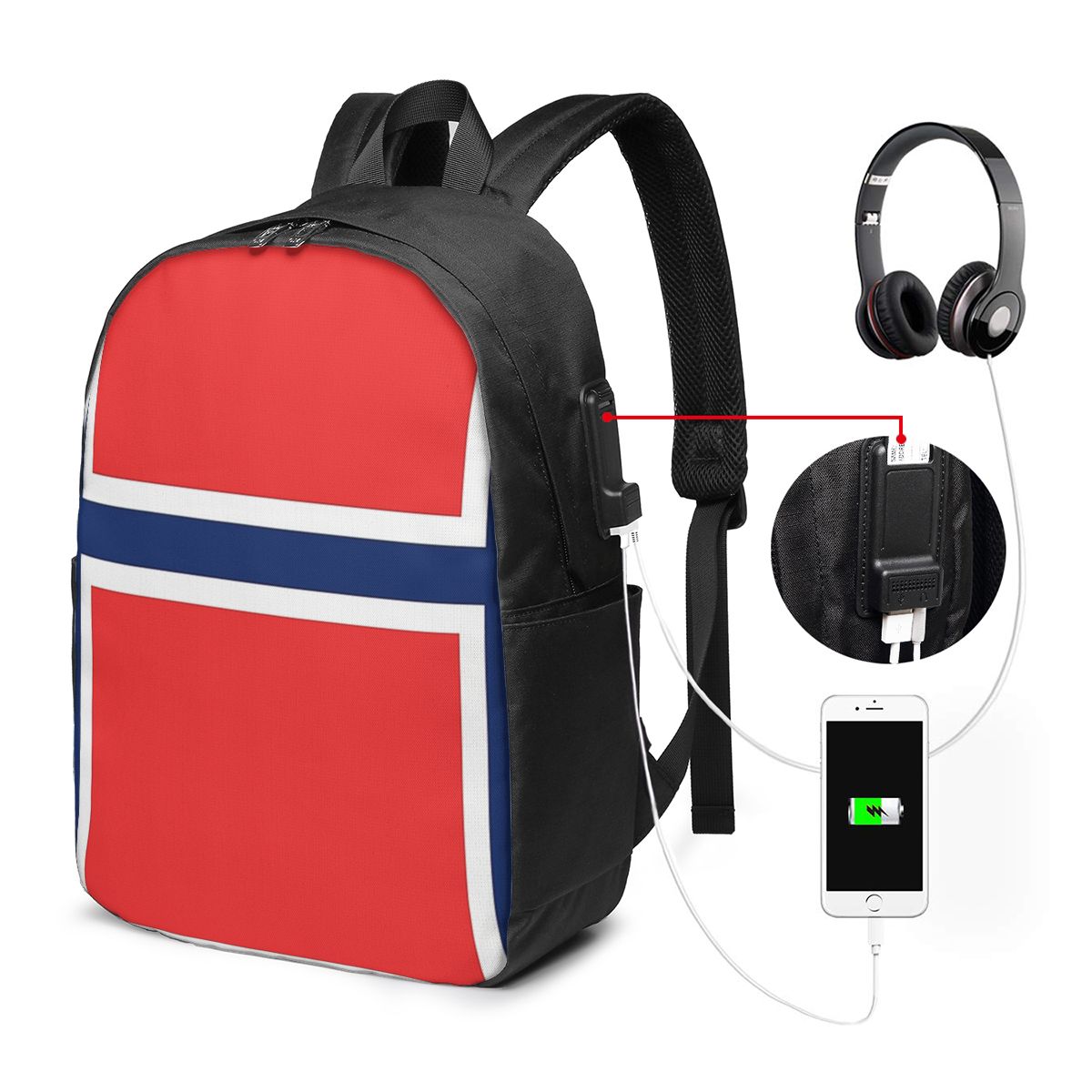 Norway Flag Backpack Travel No – Womens Backpack recenzja i cena