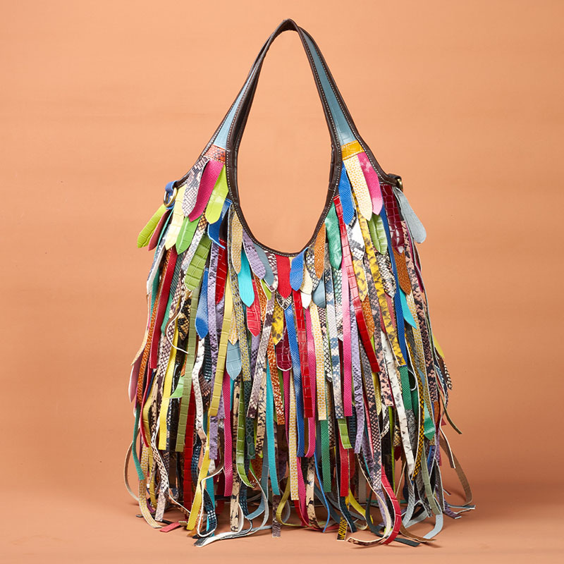 Colorful Real Sheepskin Should – Hobo Bag Slouchy recenzja i cena