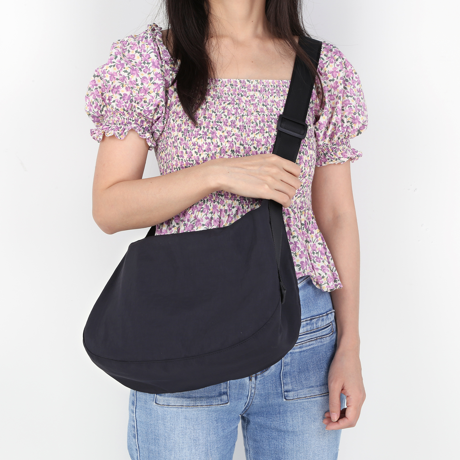 Women Nylon Shoulder Bag Zippe – Half Moon Crescent recenzja i cena