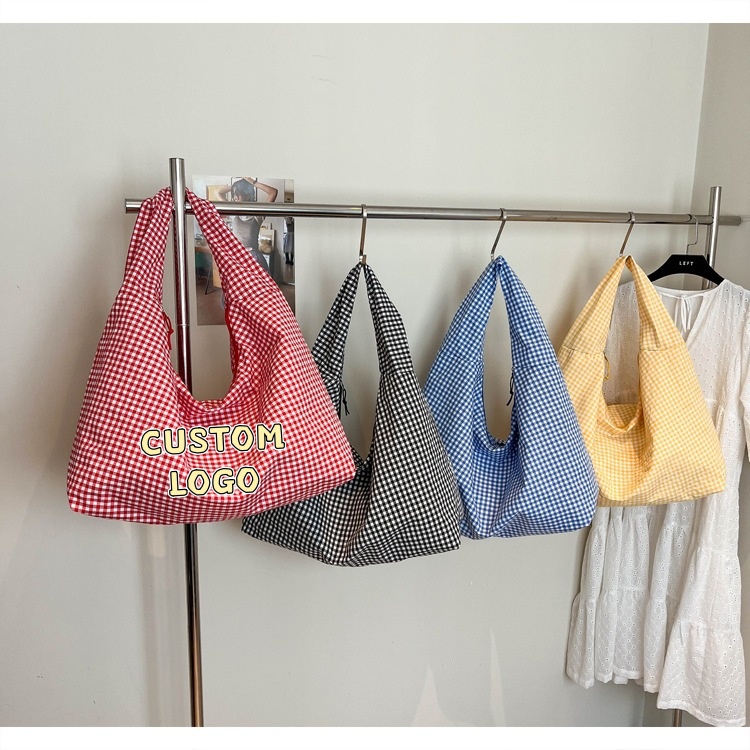Custom Logo Pastel Gingham Slo – Hobo Bag Slouchy recenzja i cena