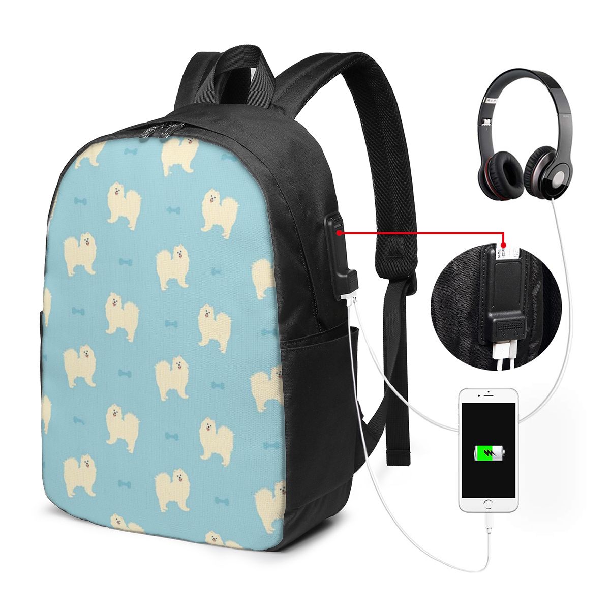 Samoyed Dog Backpack Travel No – Womens Backpack recenzja i cena