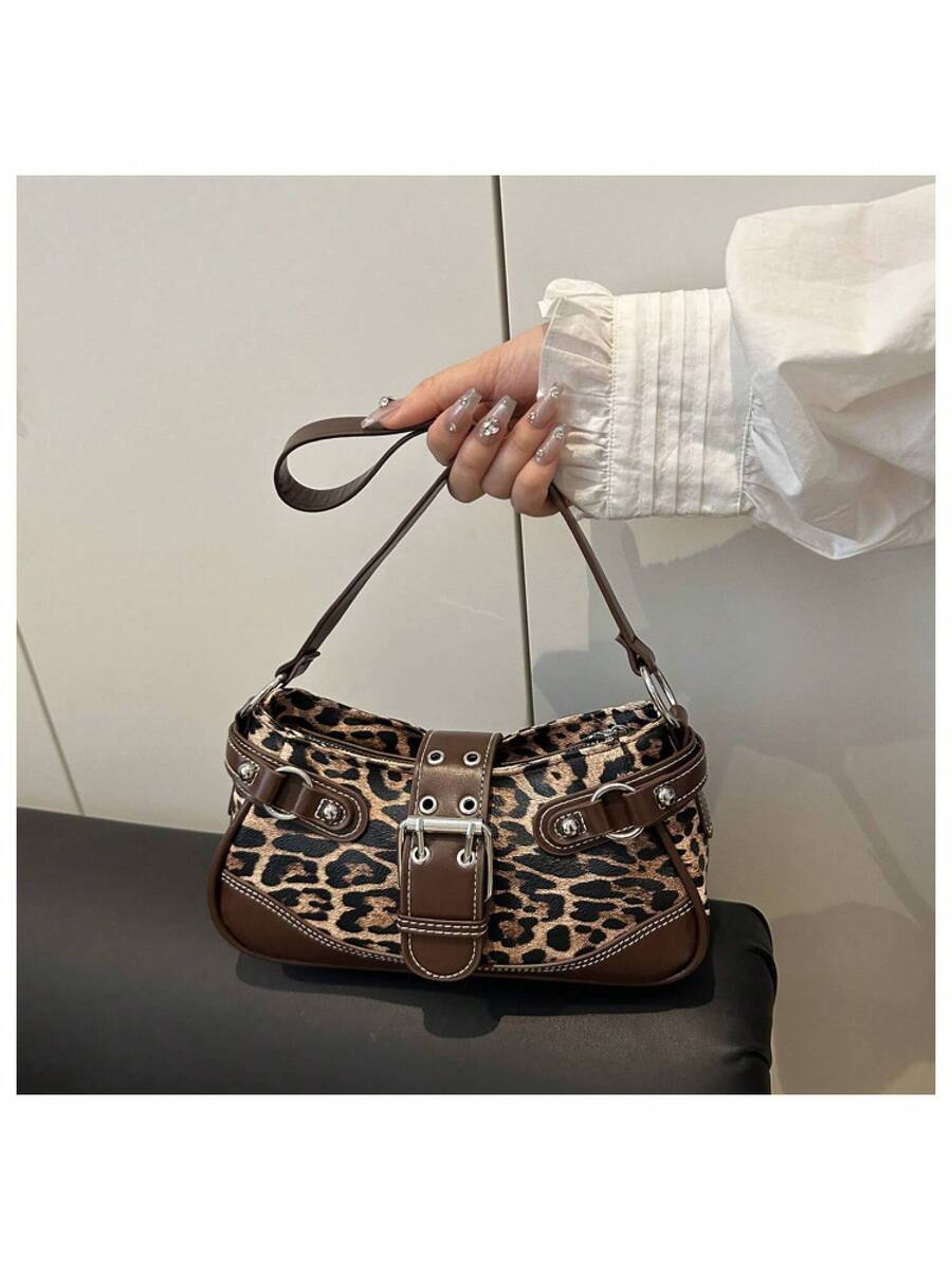 Leopard Print Pink Shoulder Ba – Half Moon Crescent recenzja i cena