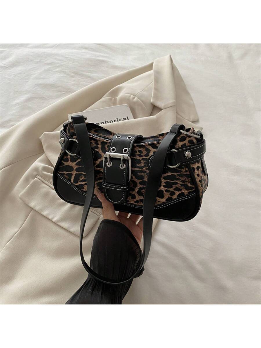 Leopard Print Pink Shoulder Ba – Half Moon Crescent recenzja i cena