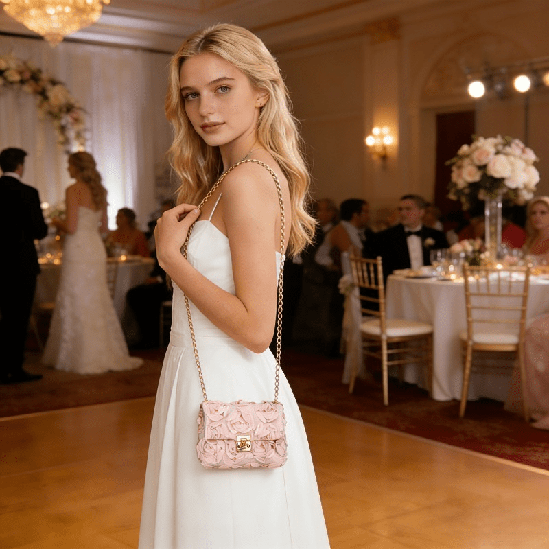 3D Rose Floral Satin Evening B – Clutch Bag Evening recenzja i cena