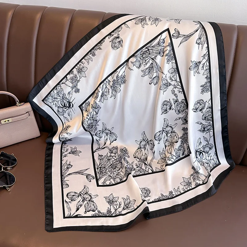 70*70cm Luxury Floral Print Si – Women Bags Online recenzja i cena
