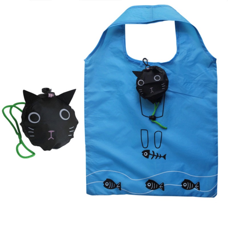 Cute Black Cat Foldable Reusab – Women'S Young Bags recenzja i cena