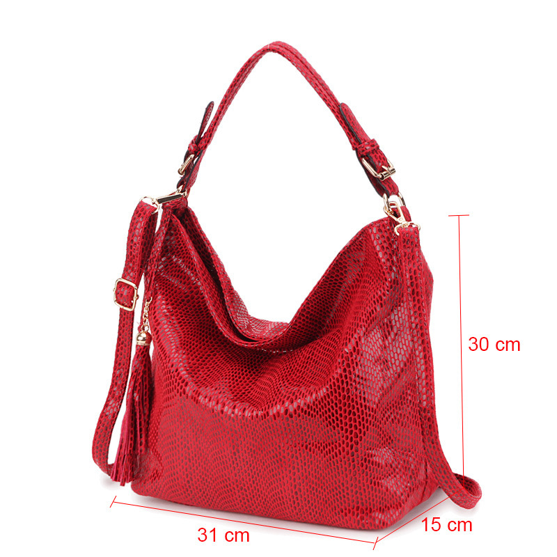Snake-pattern women's handbag  – Half Moon Crescent recenzja i cena
