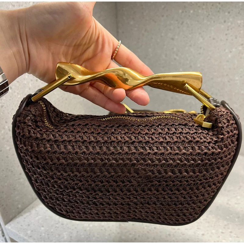 Gold Handle Brand Handwoven Ha – Women Bags High End Brands recenzja i cena