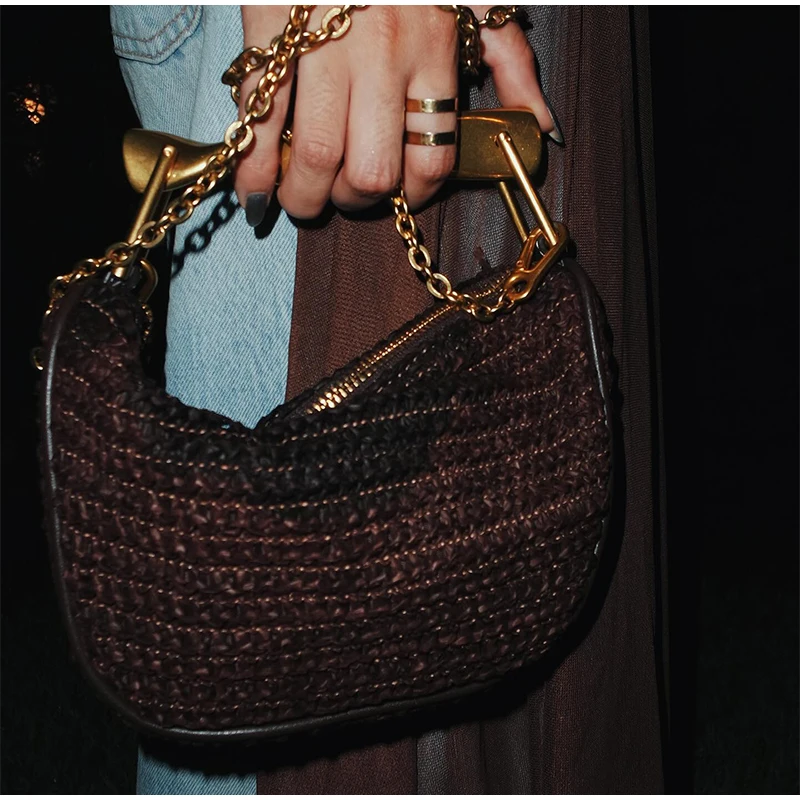 Gold Handle Brand Handwoven Ha – Women Bags High End Brands recenzja i cena