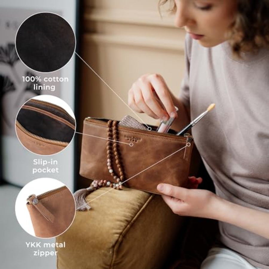 Vintage Genuine Leather Makeup – Women'S Bag recenzja i cena