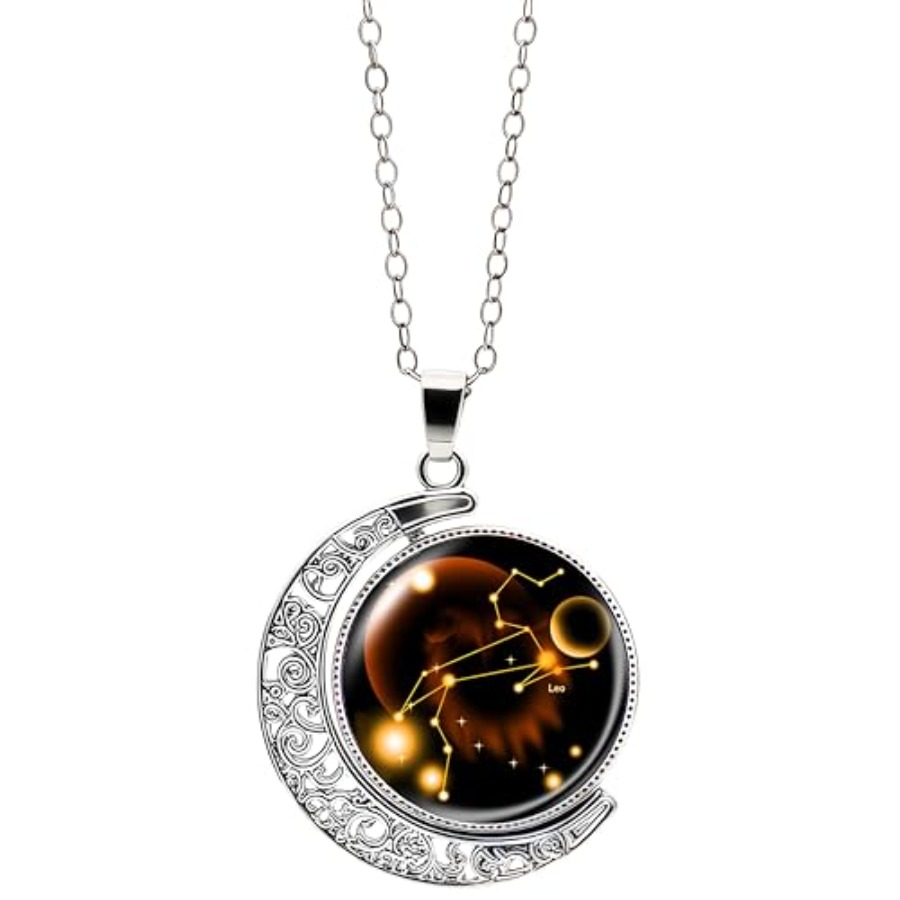 DEQIYIJI Zodiac Necklace Jewel – Half Moon Crescent recenzja i cena