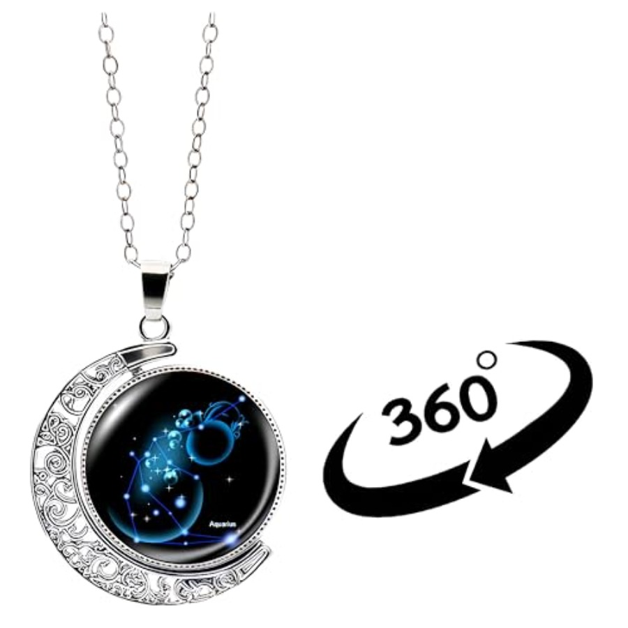 DEQIYIJI Zodiac Necklace Jewel – Half Moon Crescent recenzja i cena