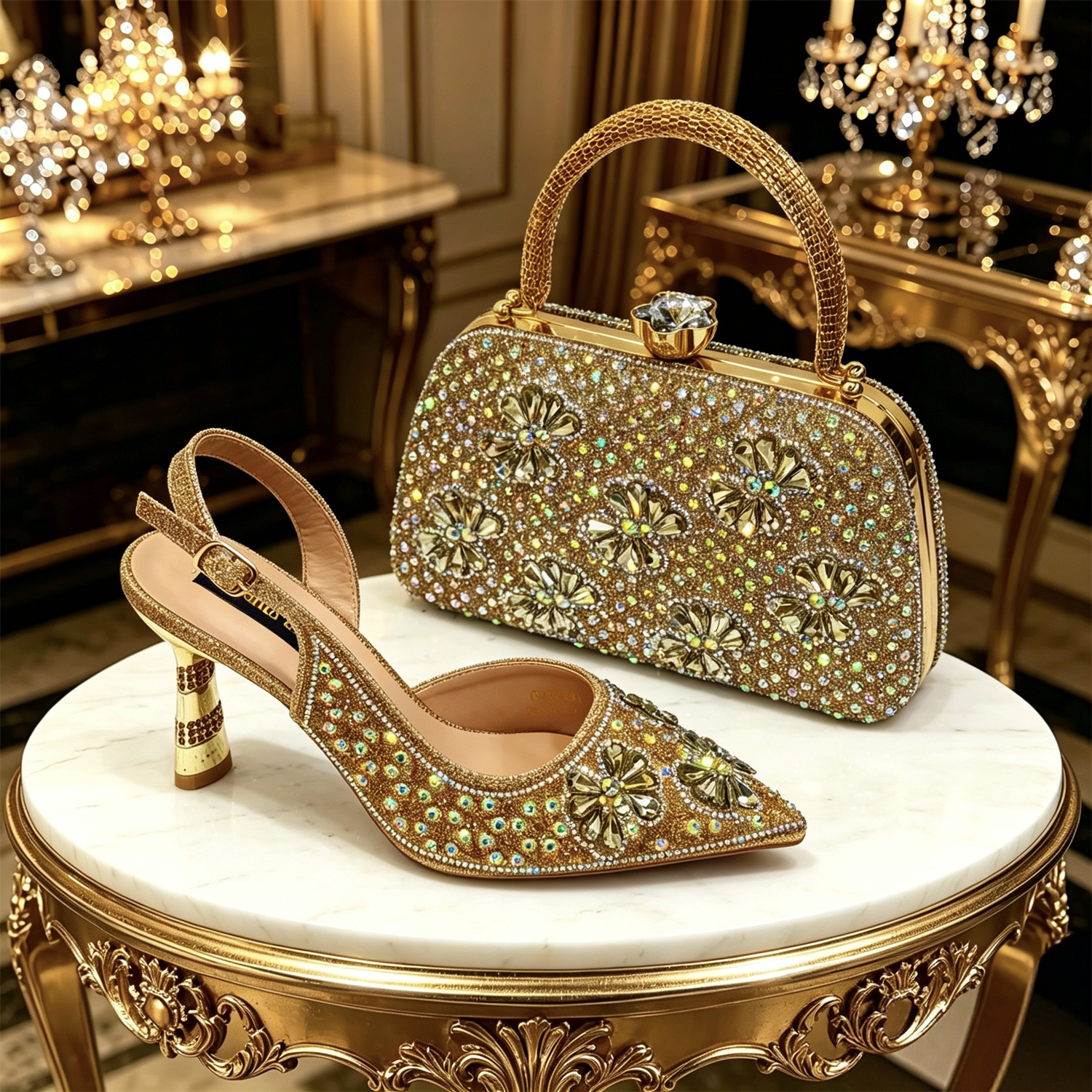 Venus Chan Gold Pointed Toe Rh – Women Bags For Wedding recenzja i cena