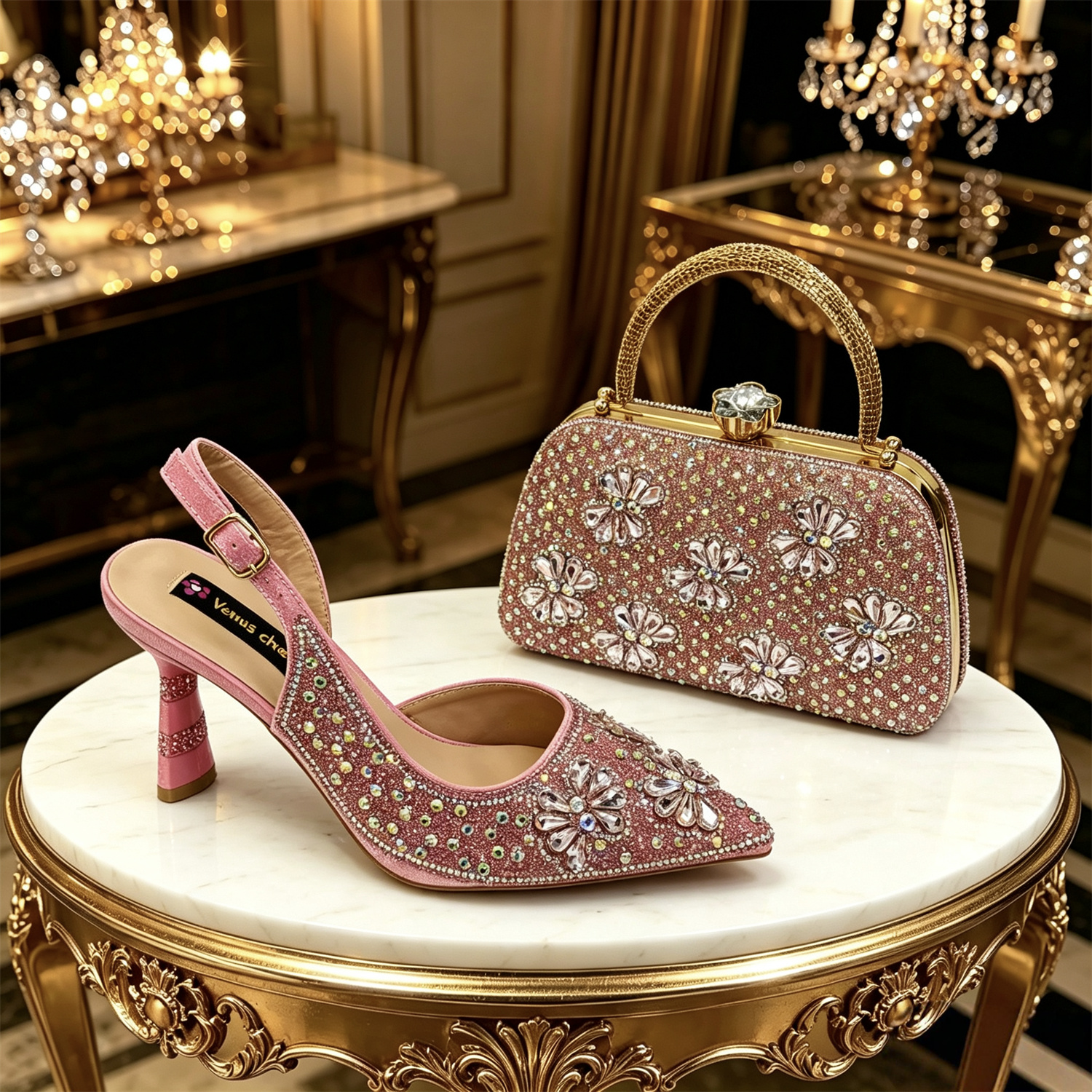 Venus Chan Gold Pointed Toe Rh – Women Bags For Wedding recenzja i cena