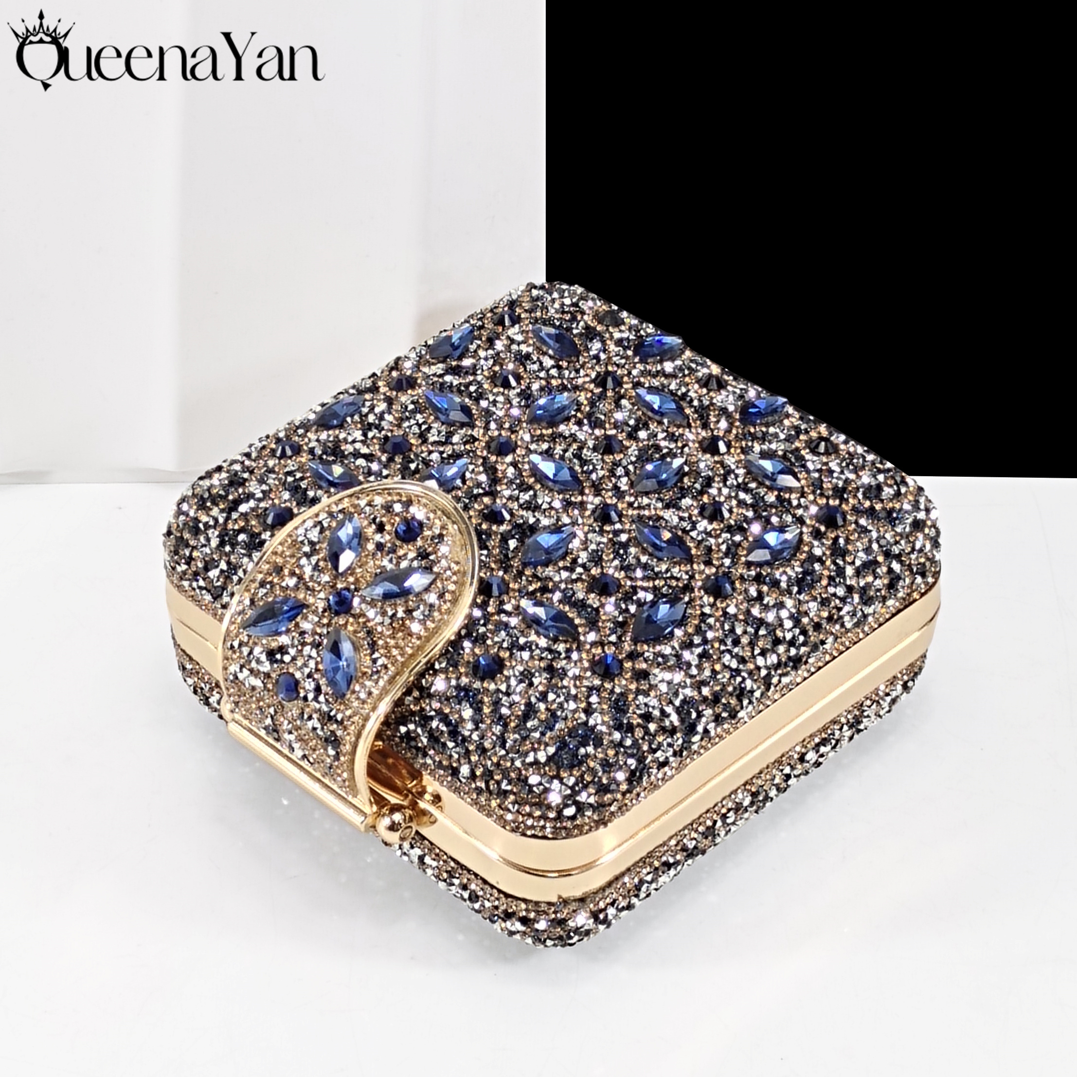 QueenaYan Elegant Glossy Navy  – Women Bags For Wedding recenzja i cena
