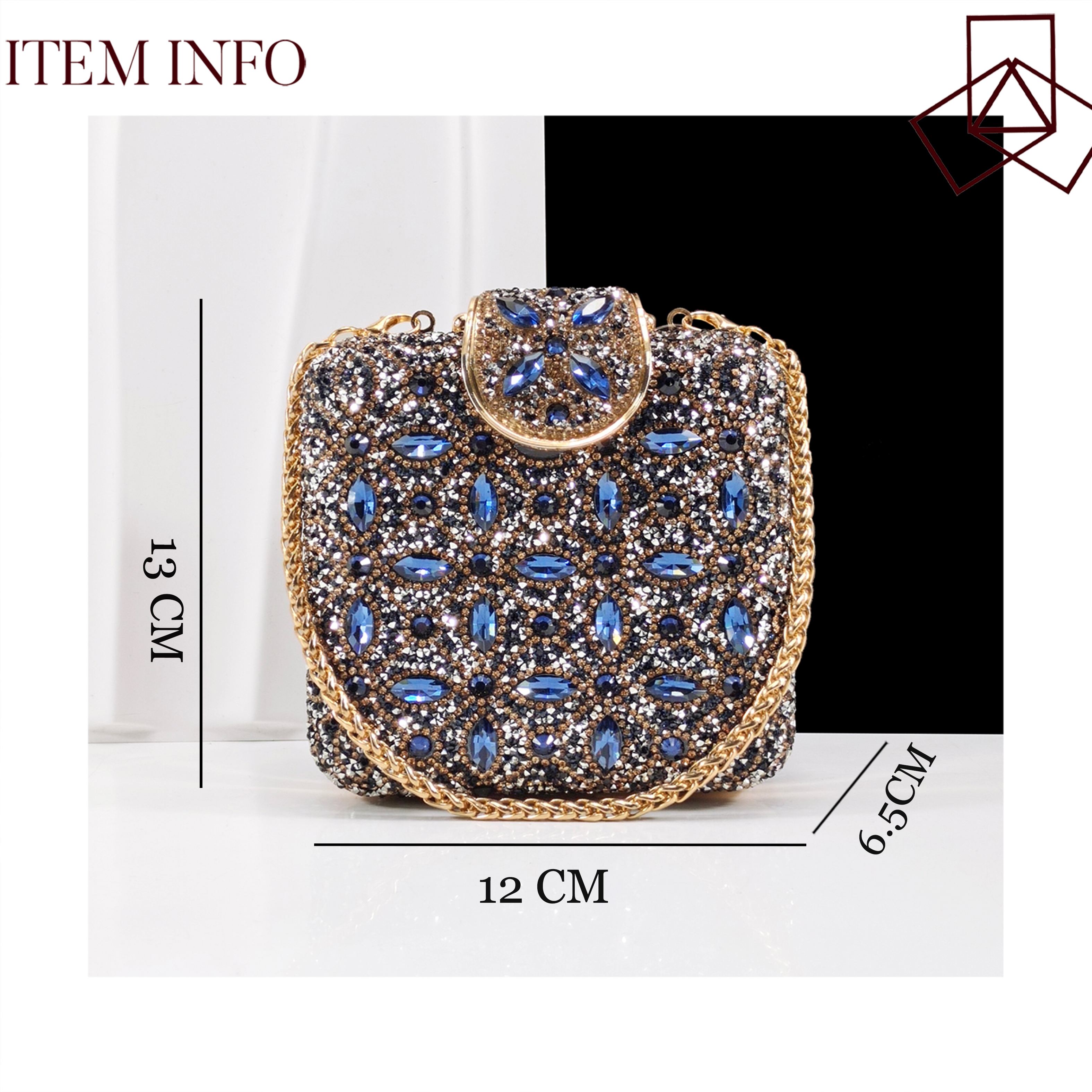 QueenaYan Elegant Glossy Navy  – Women Bags For Wedding recenzja i cena