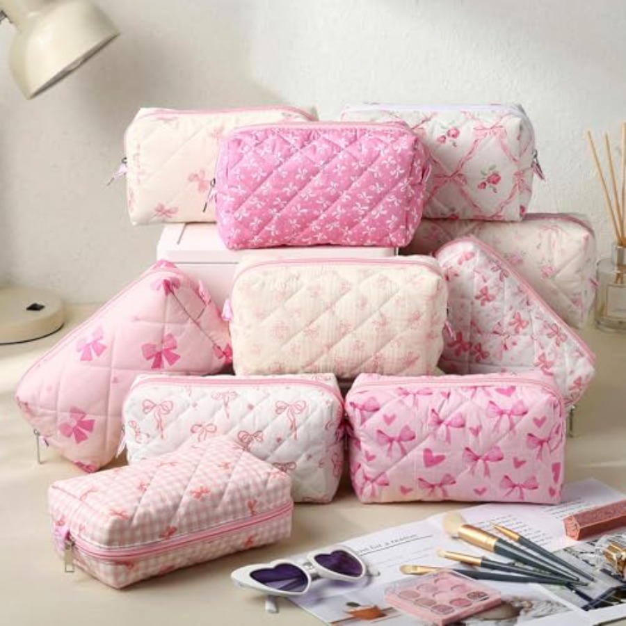 10 Pcs Quilted Makeup Bag Bulk – Women'S Bag recenzja i cena