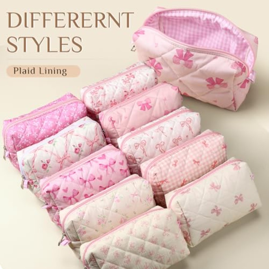 10 Pcs Quilted Makeup Bag Bulk – Women'S Bag recenzja i cena